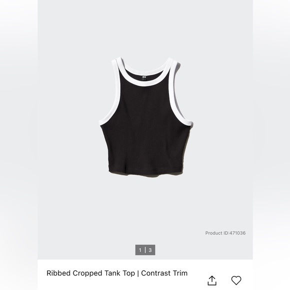 Uniqlo Ribbed Cropped Tank Top Set - Picture 2 of 4